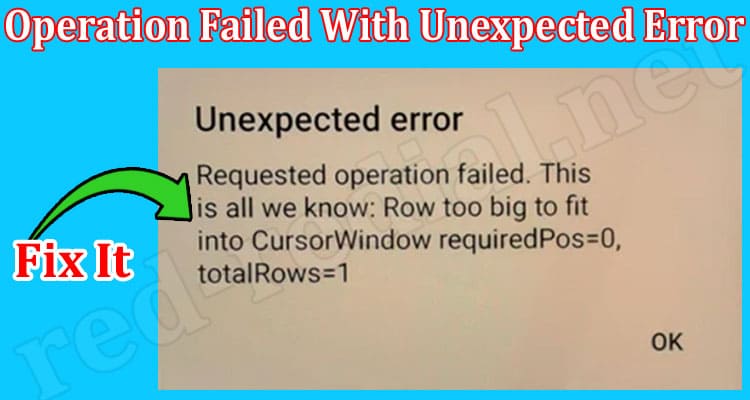 Latest News Operation Failed With Unexpected Error